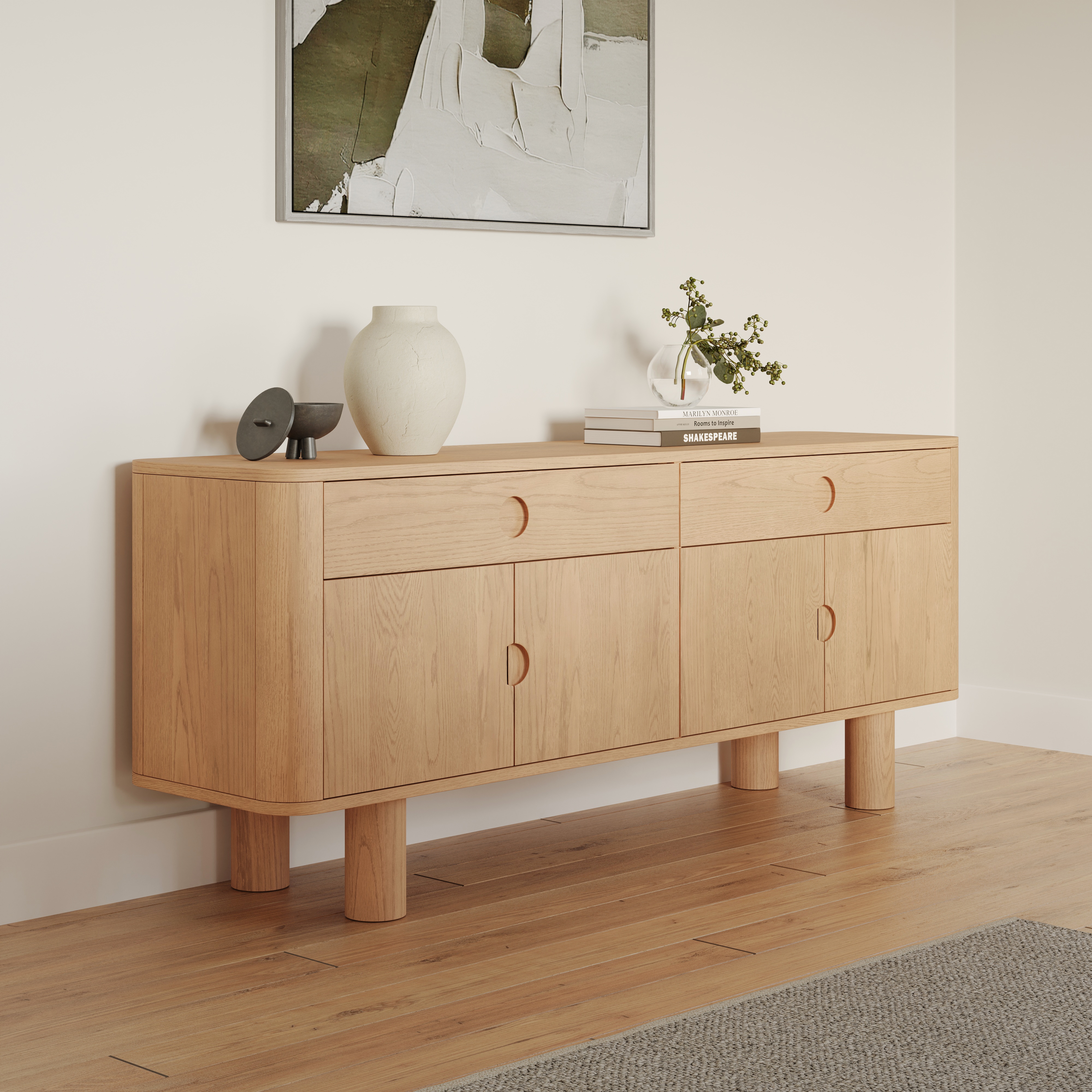 Adel 71" Sideboard - White Oak - Image 0