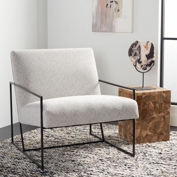 Atheris Arm Chair - Light Grey / Black - Safavieh - Image 1