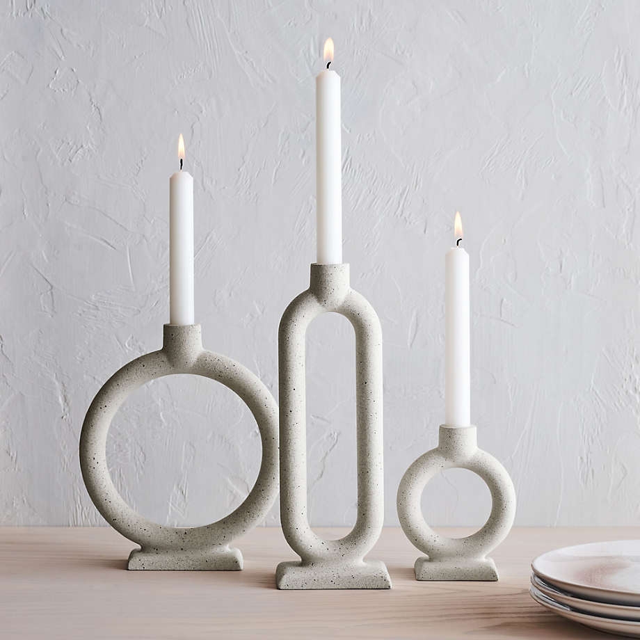 Lorin Cement Taper Candle Holders, Set of 3 - Image 4