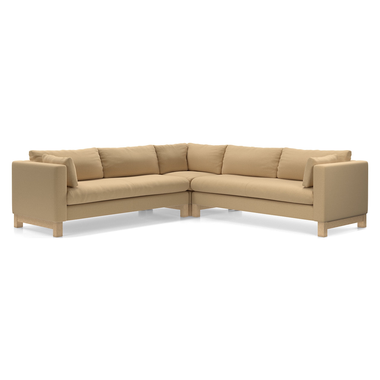 Pacific Bench 3-Piece L-Shaped Sectional Sofa with Wood Legs - Image 1