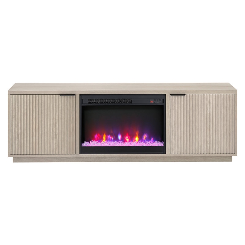 Yorklynville Rectangular TV Stand with 26" Crystal Fireplace for TV's up to 78" - Image 1