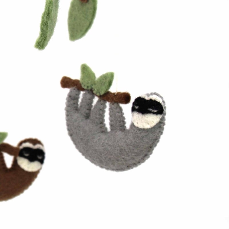 Sleepy Sloth Felt Baby Nursery Felt Mobile - Image 5