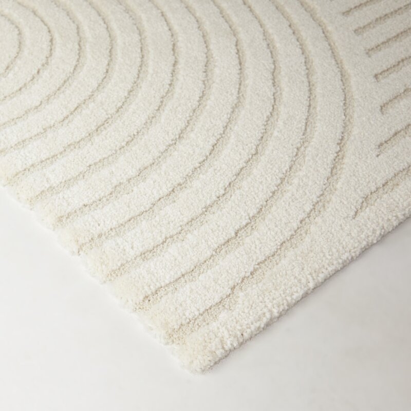 Fathir Cream Modern Geometric Area Rug - Image 1