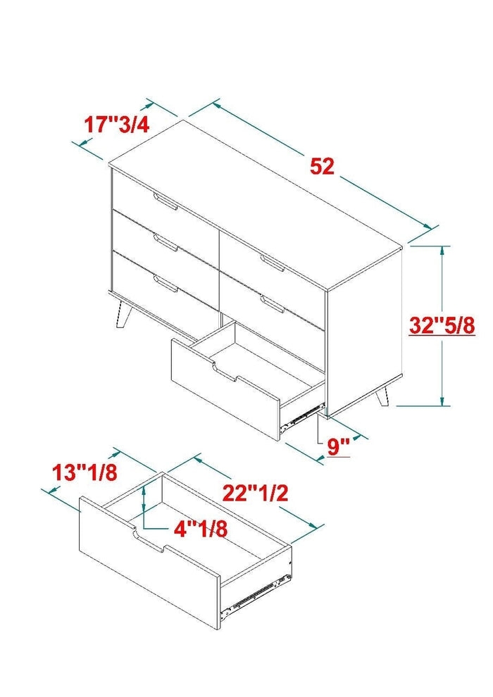 Hans Mid-Century Modern Angle-Leg Dresser - Image 2