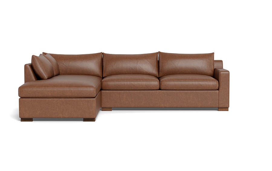 Sloan Leather Left Bumper Sleeper Sectional - Image 0