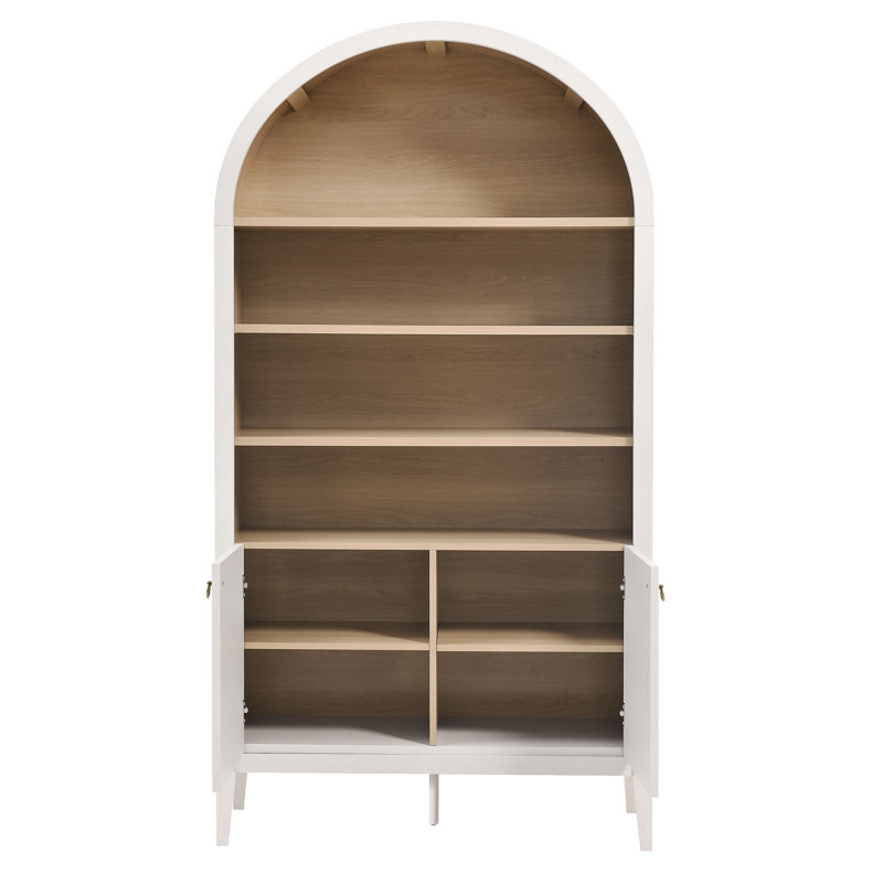 Nolan 74" Tall Arched Storage Display Cabinet Bookshelf - Image 1