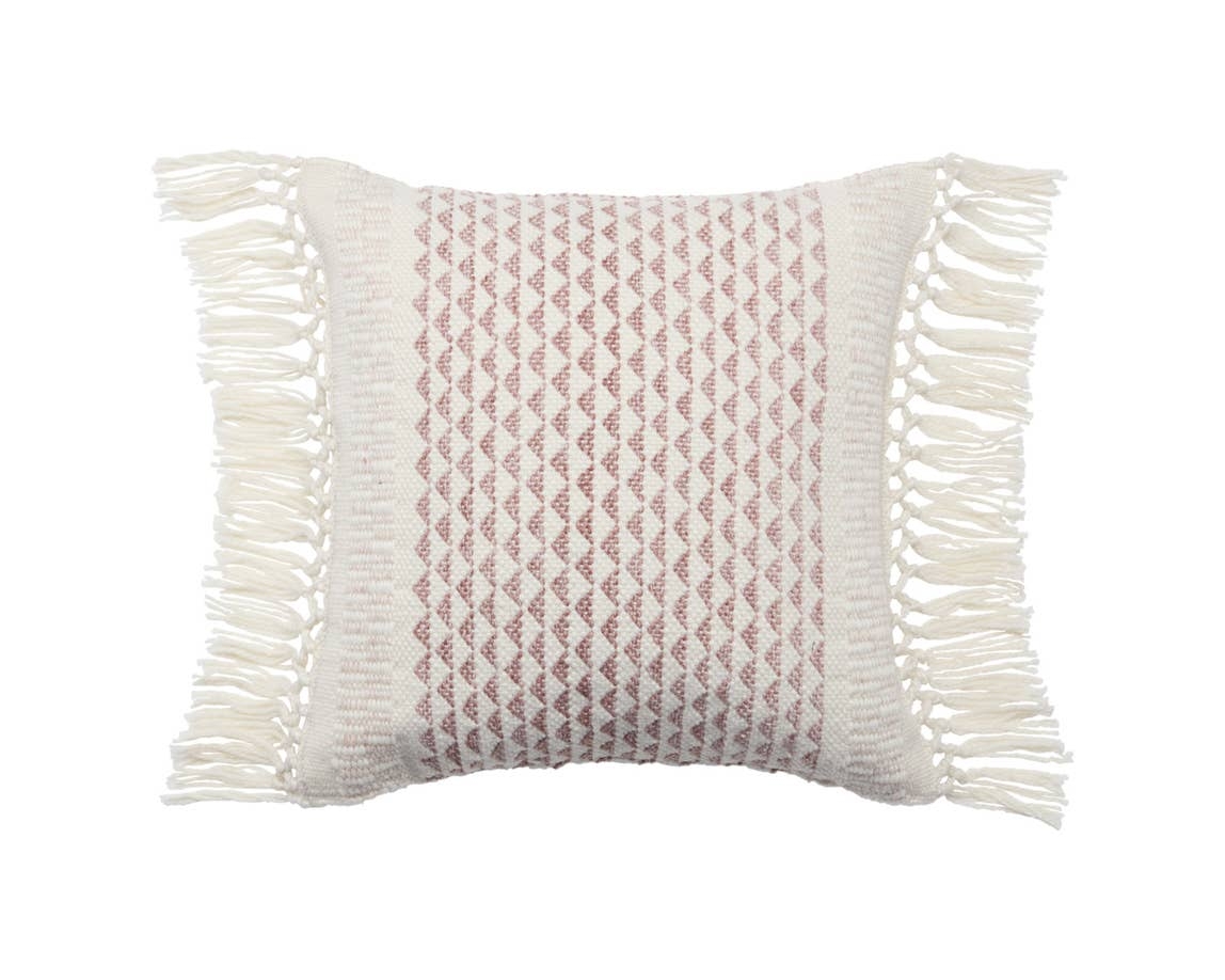 18" Fringe Pillow - Rose - DISCONTINUED - Image 1