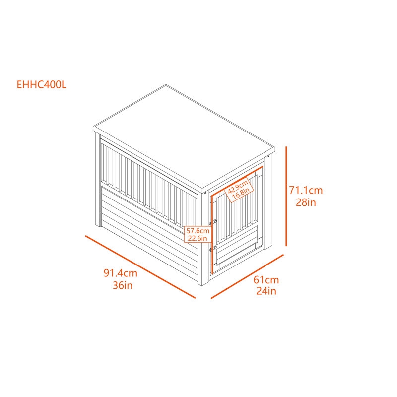 Ginny Pet Crate - Antique White, Large - Image 3