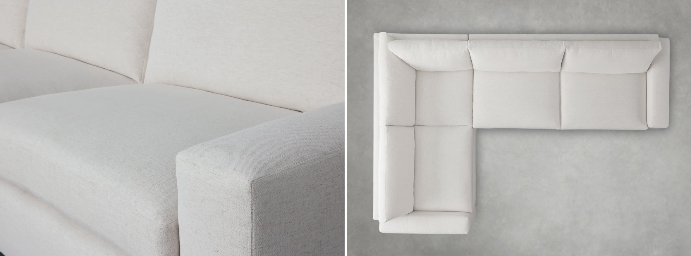 Kipton Wide Arm Two-Piece Sectional in Upholstered Natural - Image 3