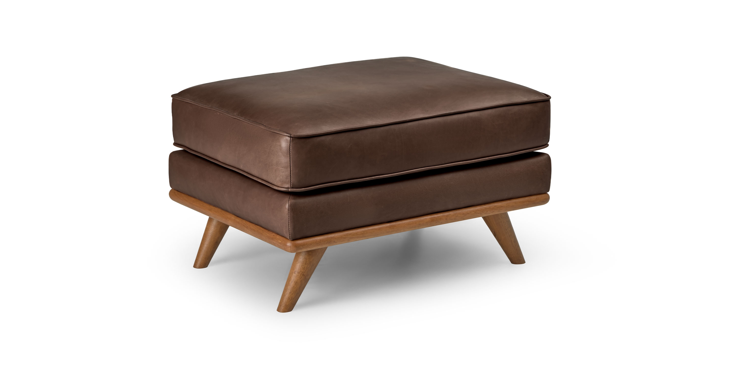Timber 31" Leather Ottoman - Charme Chocolat - Image 0