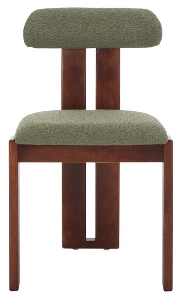 Cayde Boucle Dining Chair - Sage / Walnut - Image 0