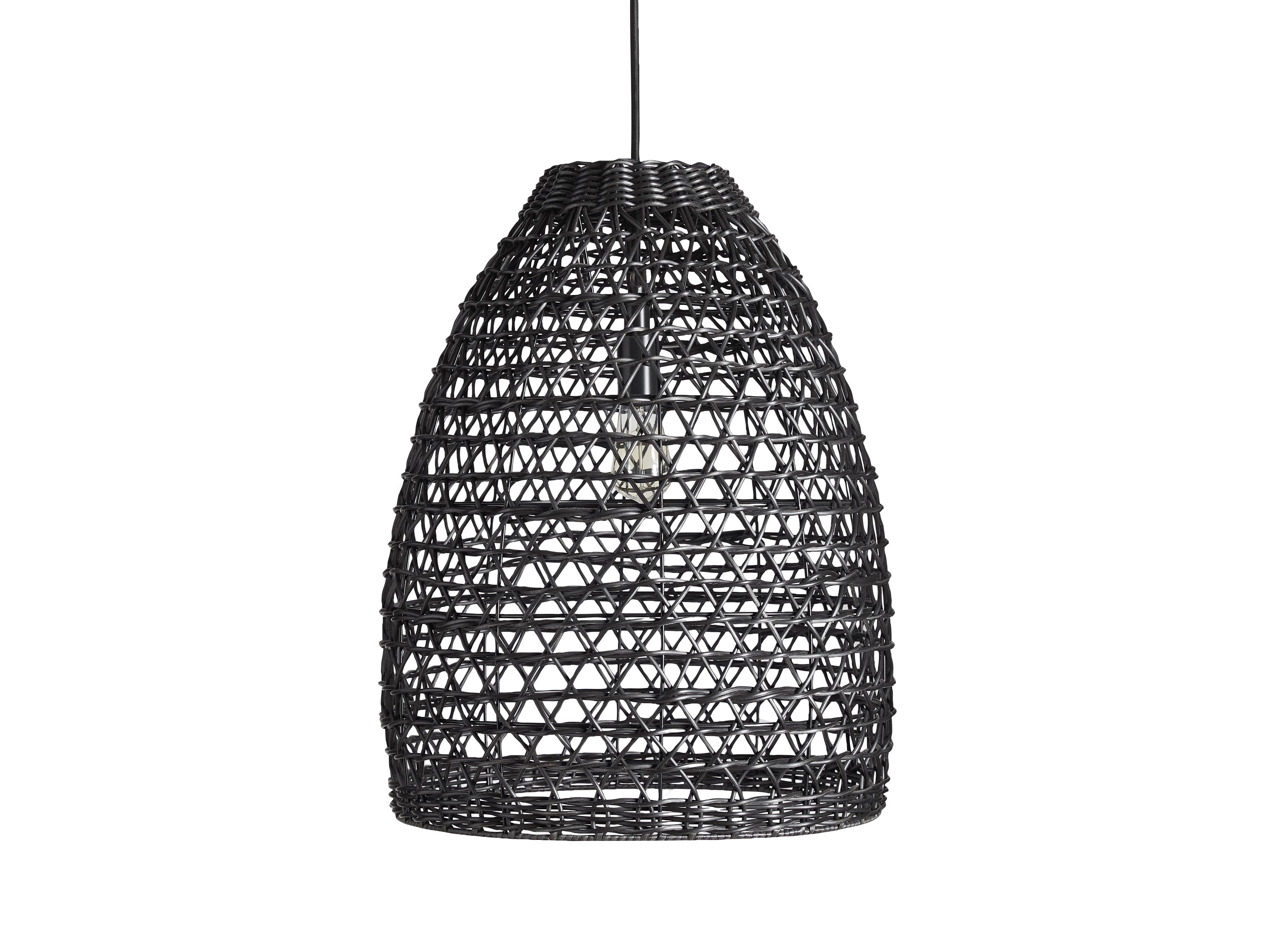 Braemar Outdoor Black Pendant in Rattan - Image 0