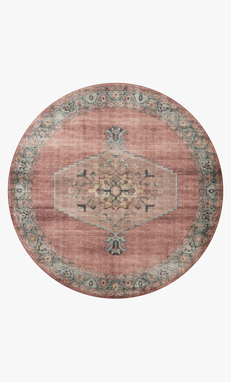 Loloi Heidi Spice / Aqua 7'-6" x 7'-6" Round - Image 0