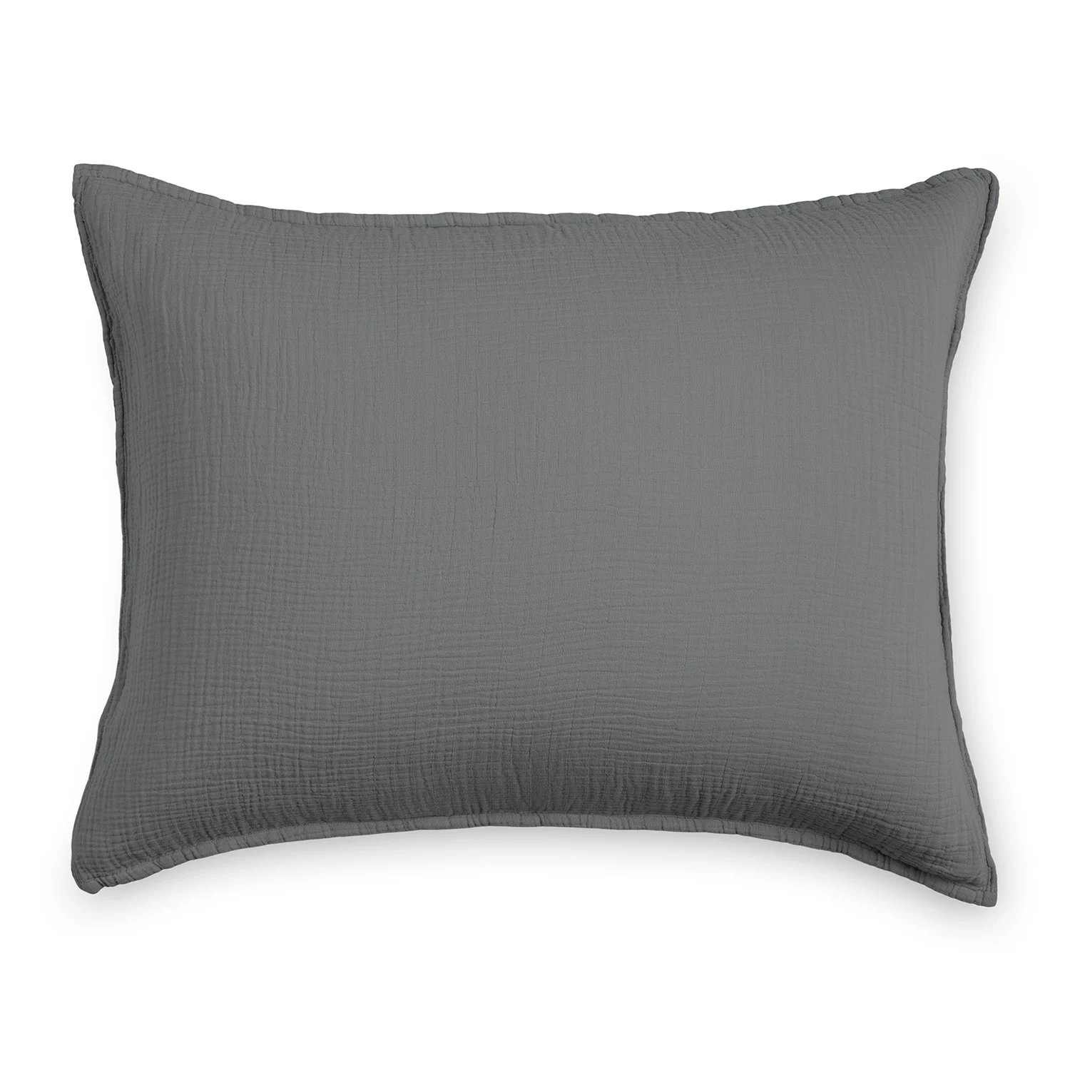 Leni Standard Cotton Gauze Sham Set - Charcoal  - Image 1