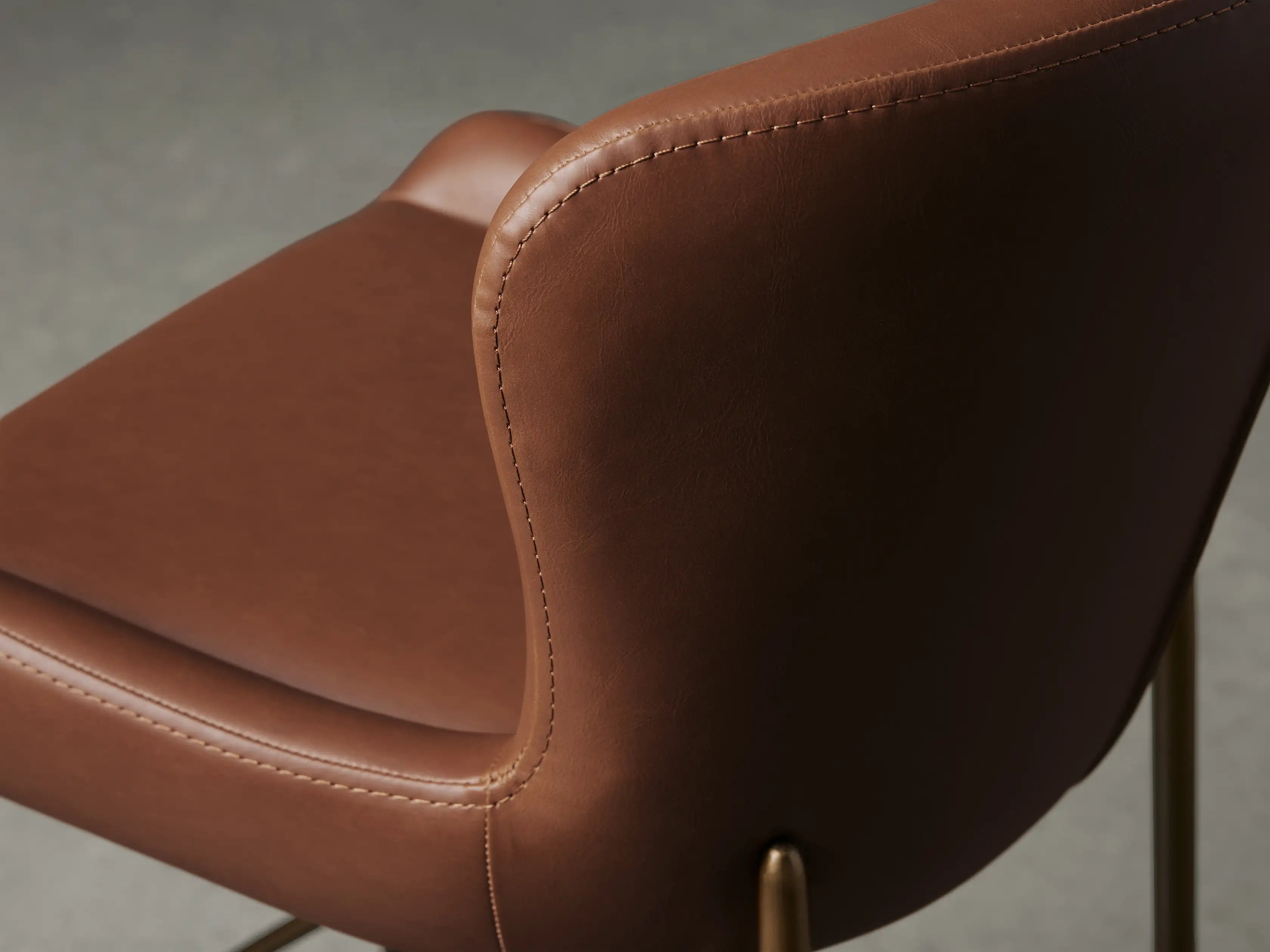 Kirsten Stool Faux Leather in Brown  Tanner/Barstool - Image 3