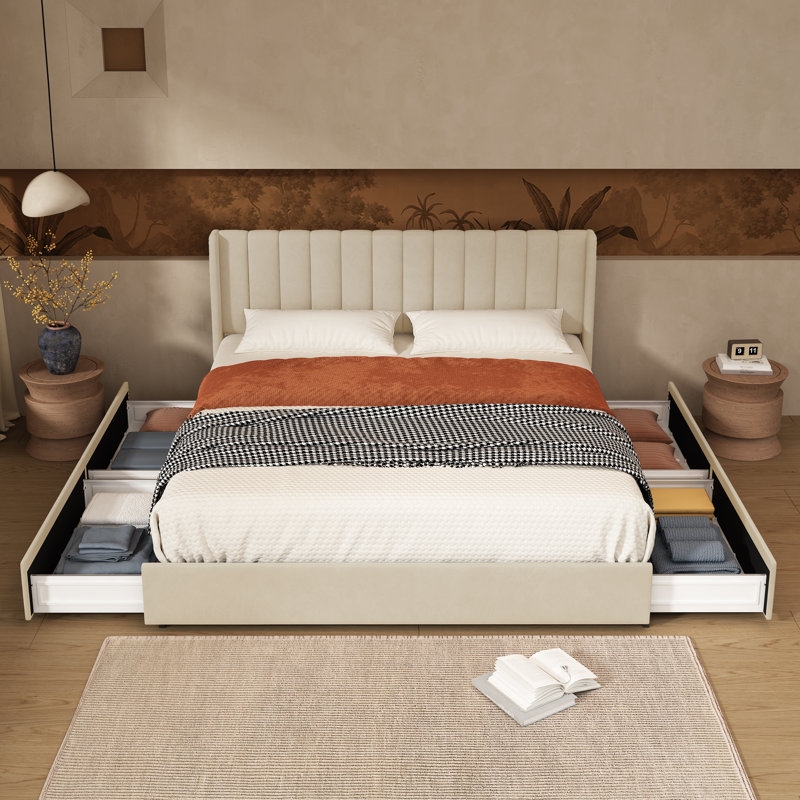 Jeilyn Upholstered Platform Drawer Storage Bed - Image 3