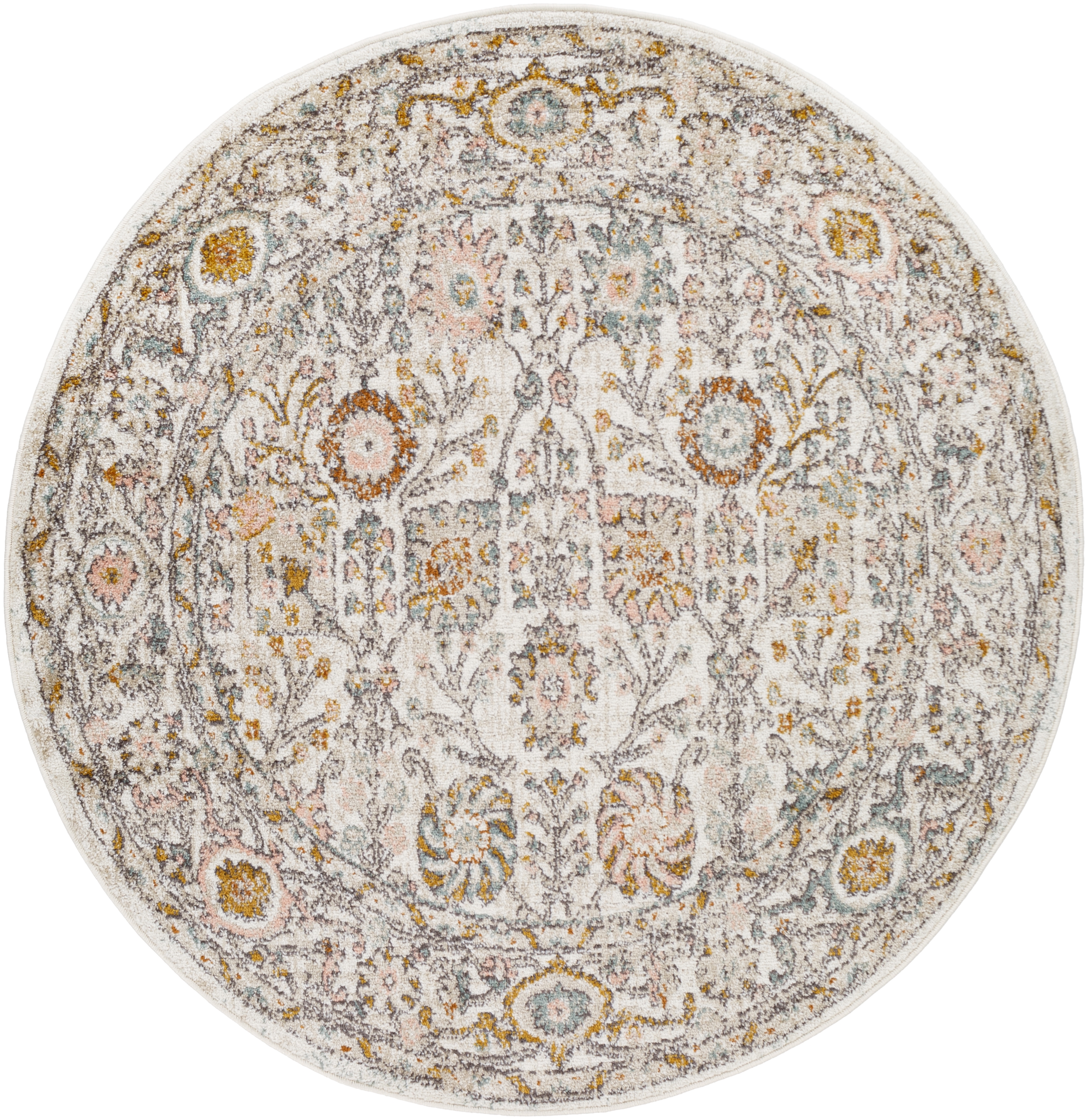 Ankara Beige Indoor 7'10" x 7'10" Machine Woven Rug - Image 0