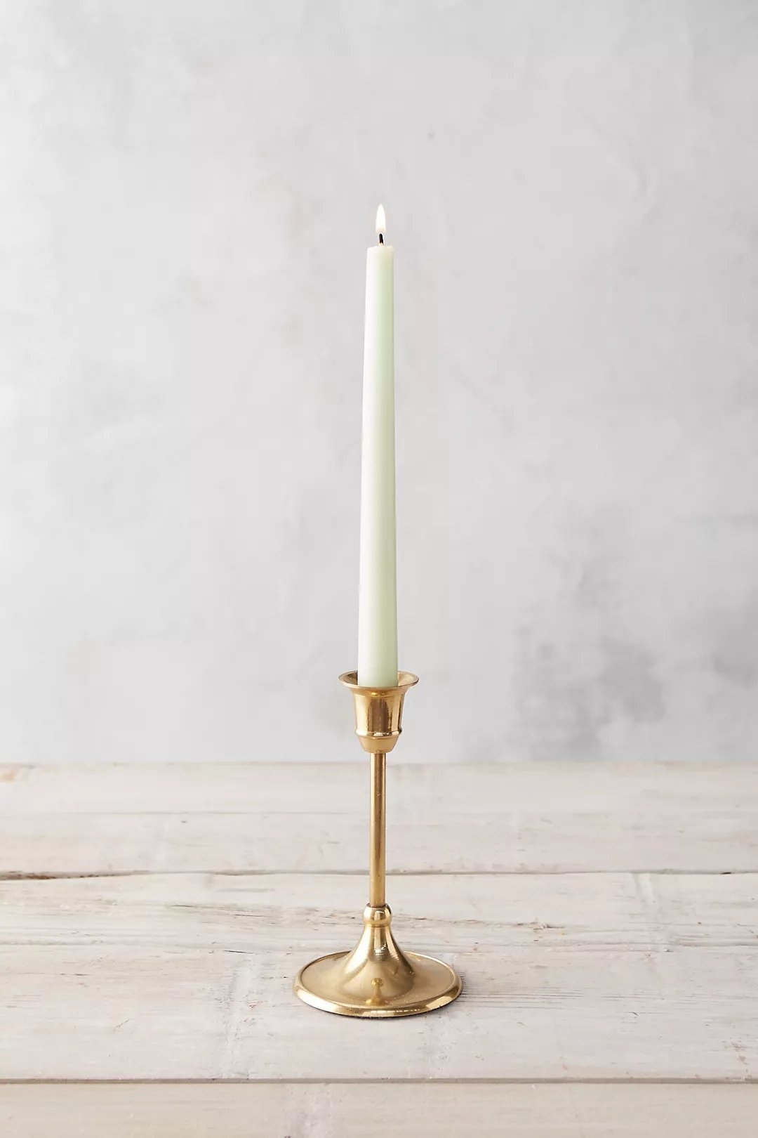 Antiqued Brass Candlestick, Tall - Image 0