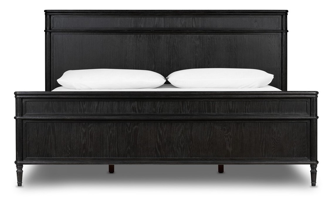 Toulouse Bed-Distressed Black-Queen - Image 0