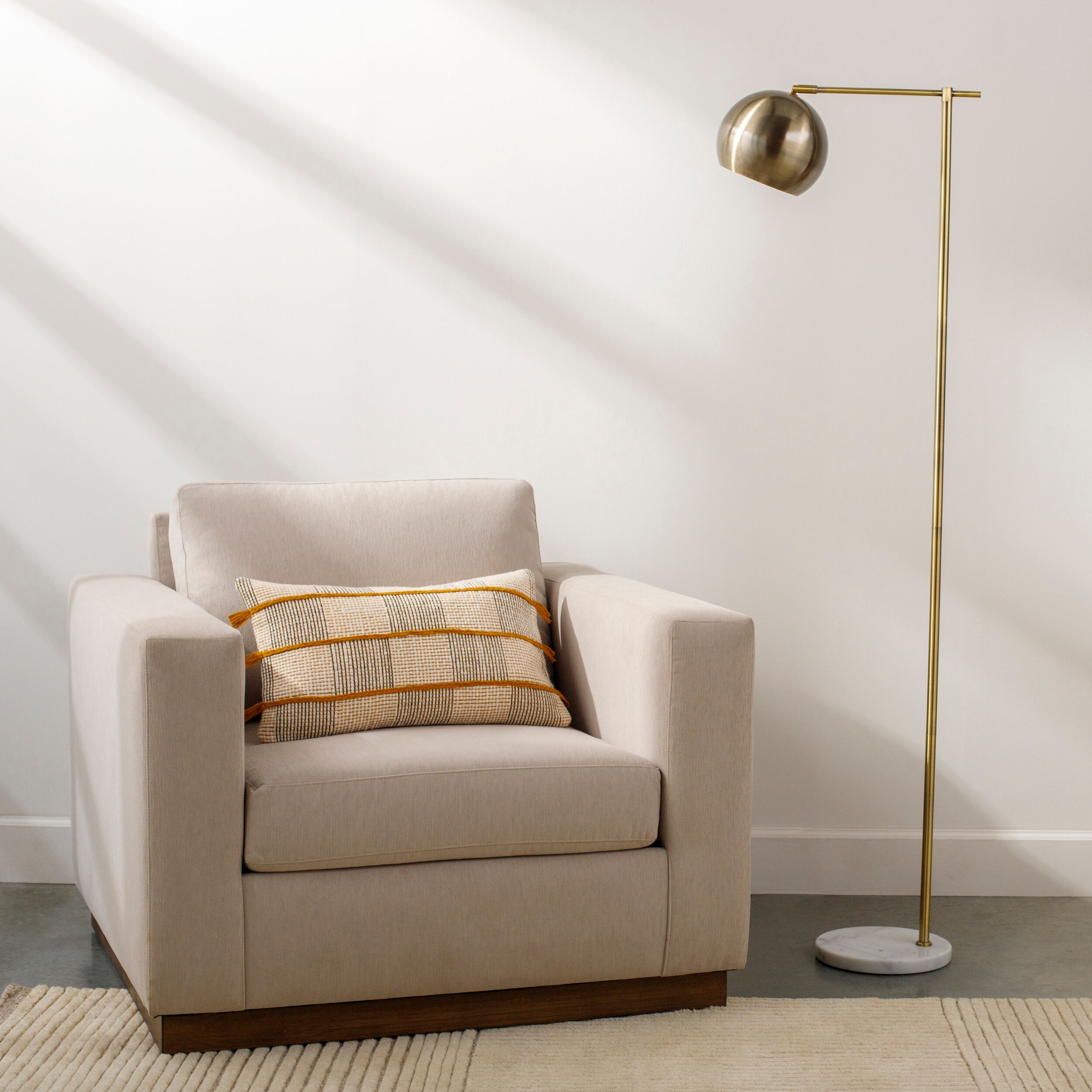 Hartford Metallic - Brass Polished 63"H x 19"W x 10"D Task Floor Lamp - Image 1