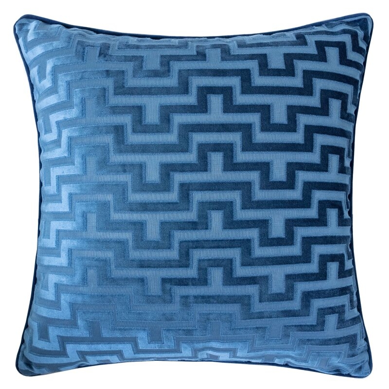 West Mersea Geometric Throw Pillow / Indigo - Image 0