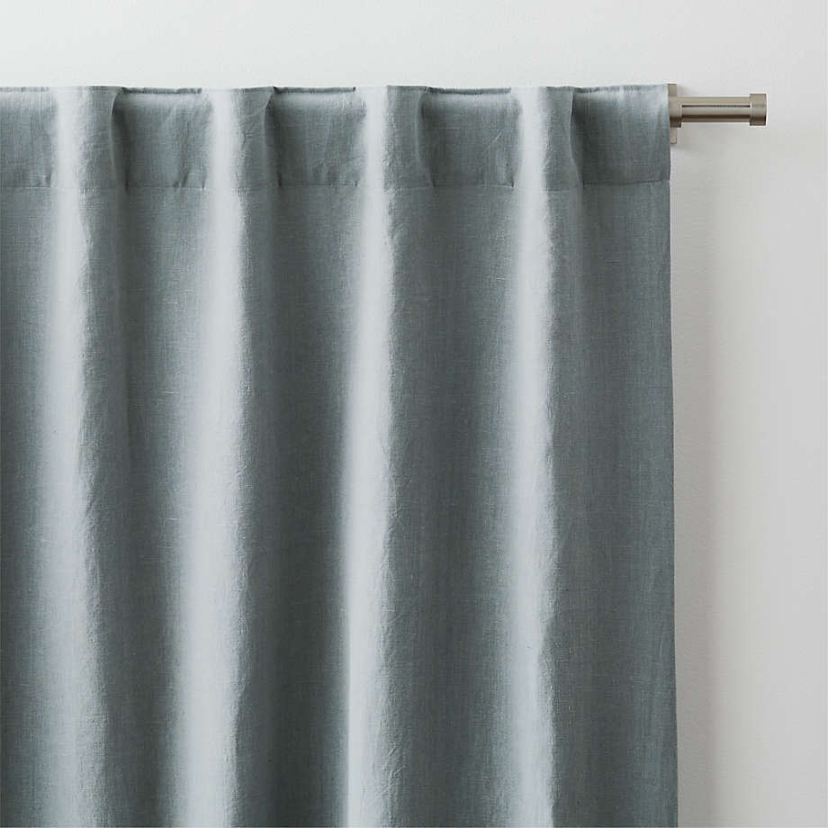 Mist Blue EUROPEAN FLAX ™-Certified Linen Window Curtain Panel 52"x96" - Image 1