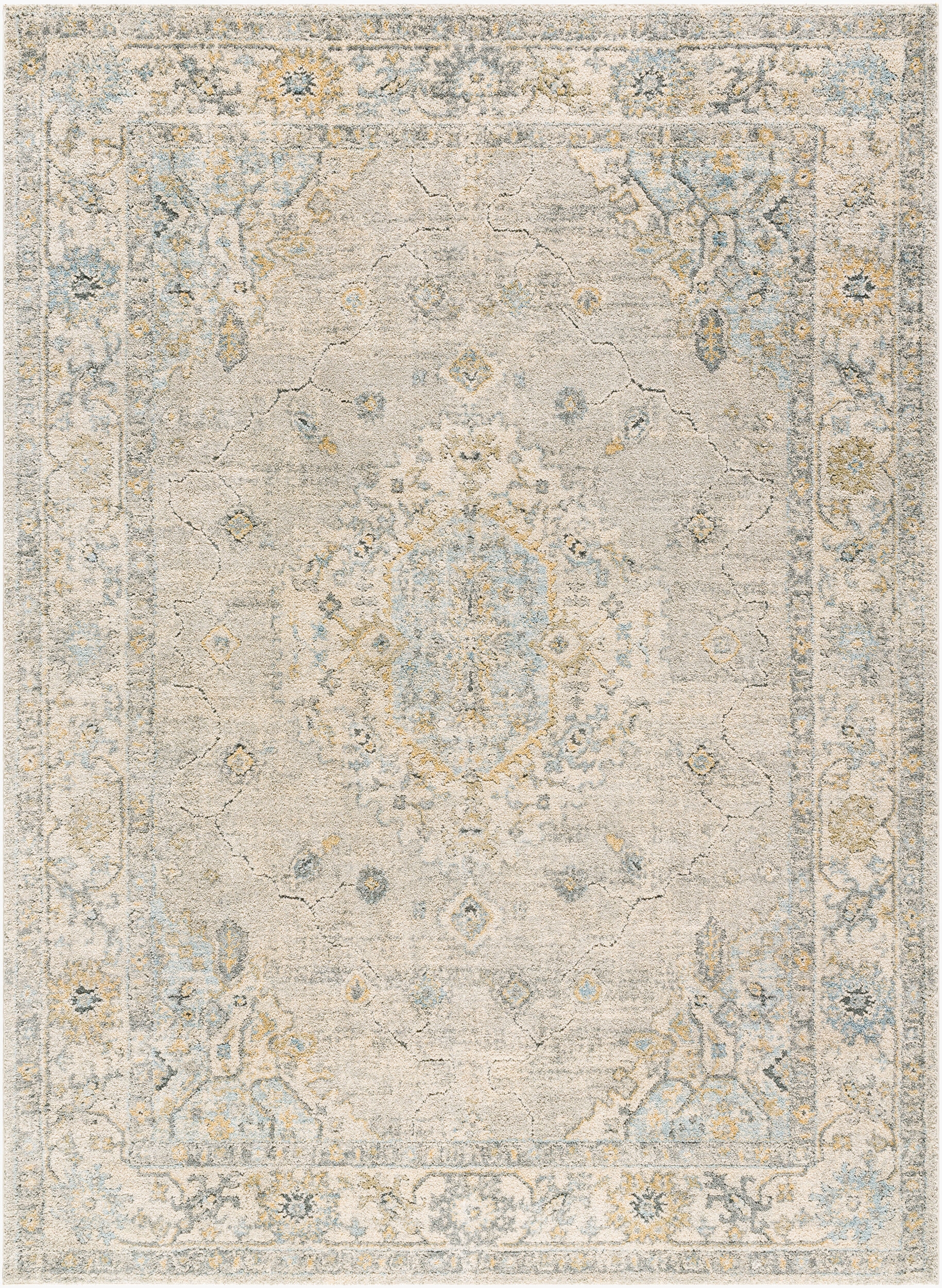 Avellino Beige Indoor 7'10" x 10' Machine Woven Rug - Image 0