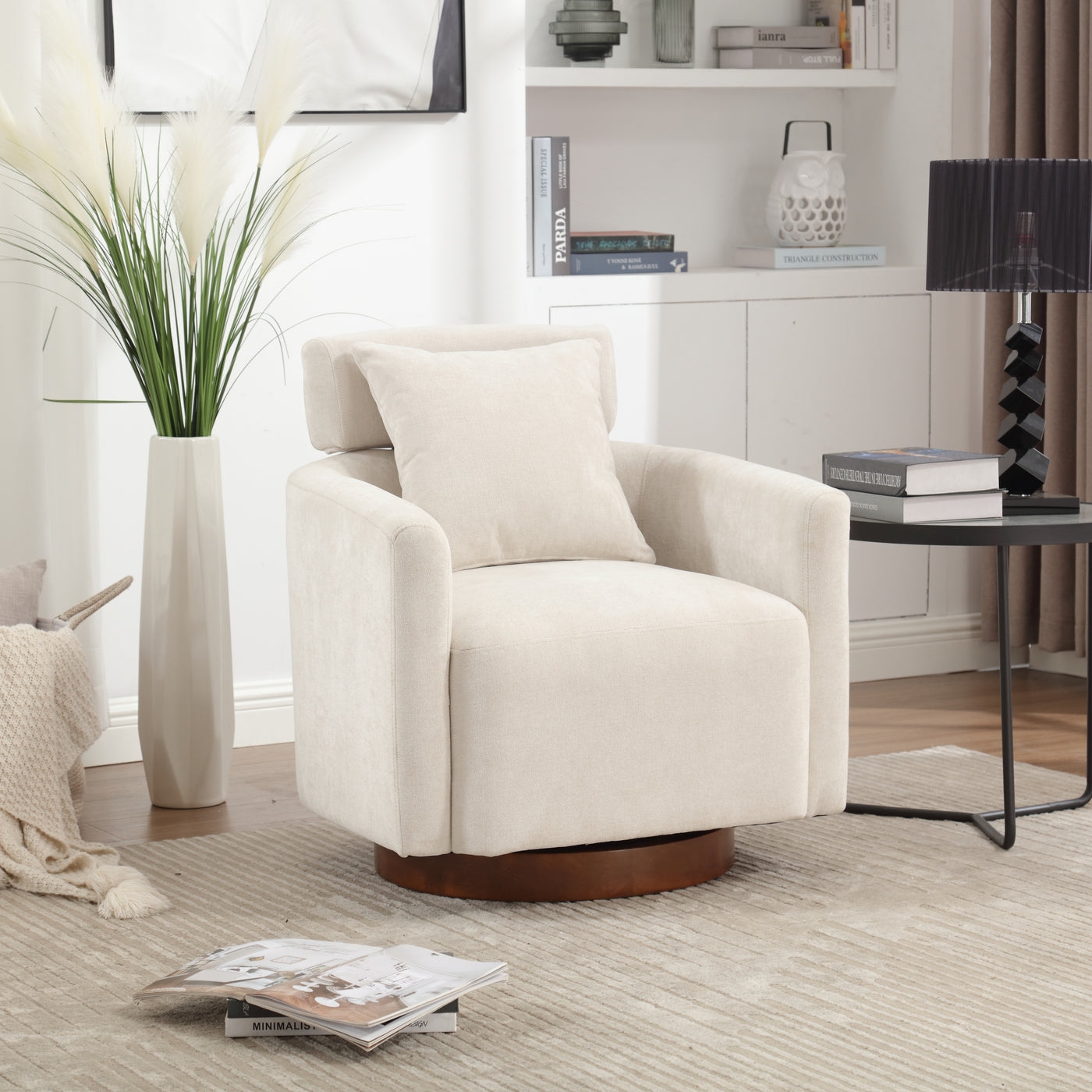 Contour & Co. | Chenille Swivel Ergonomic Accent Chair - Image 0