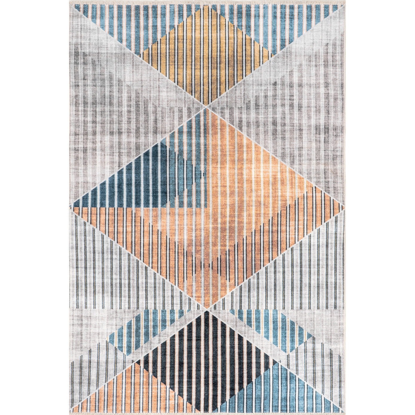 Page Diamond Striped Machine Washable Area Rug, 5' x 7' 5" - Image 0