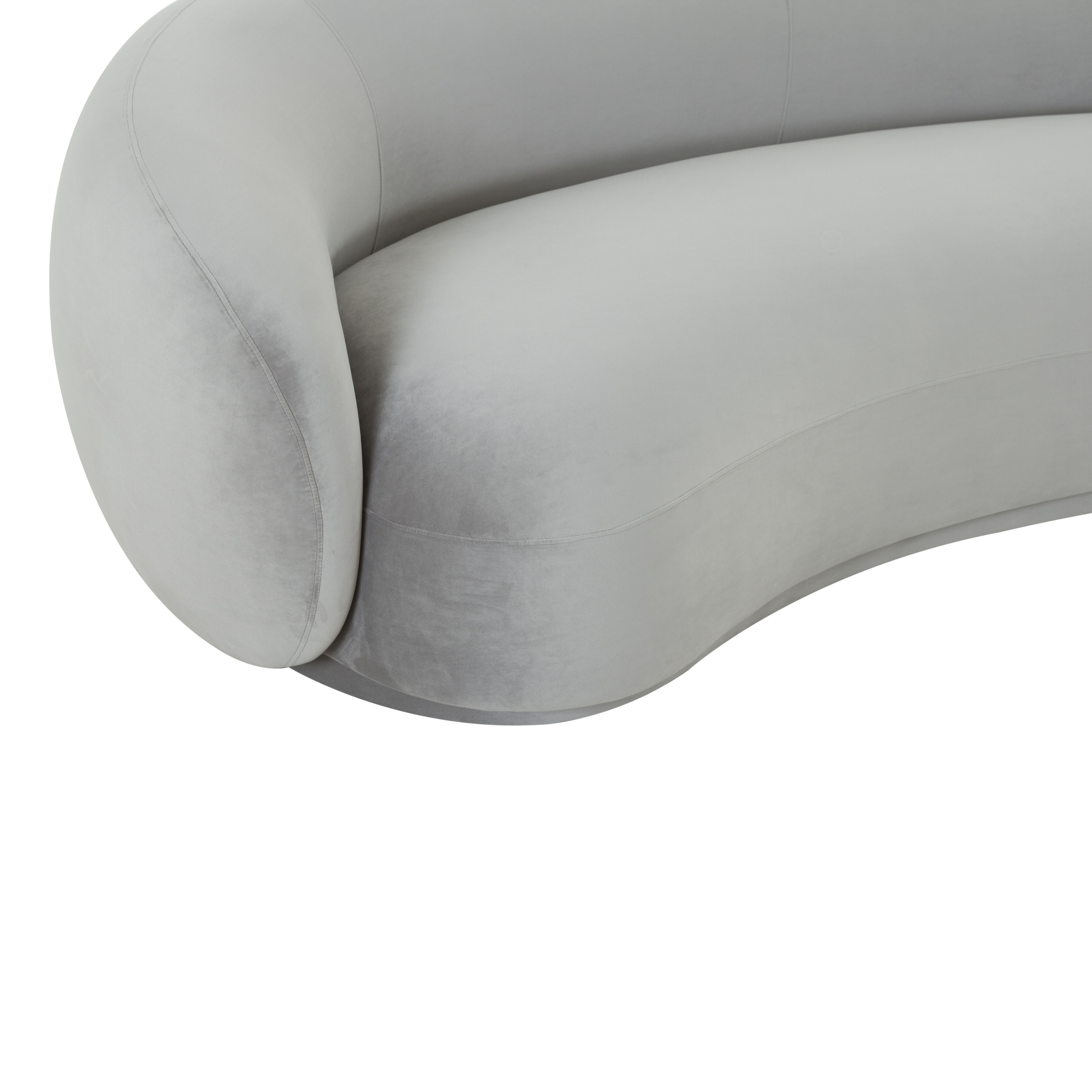 Kendall Light Grey Velvet Sofa - Image 4