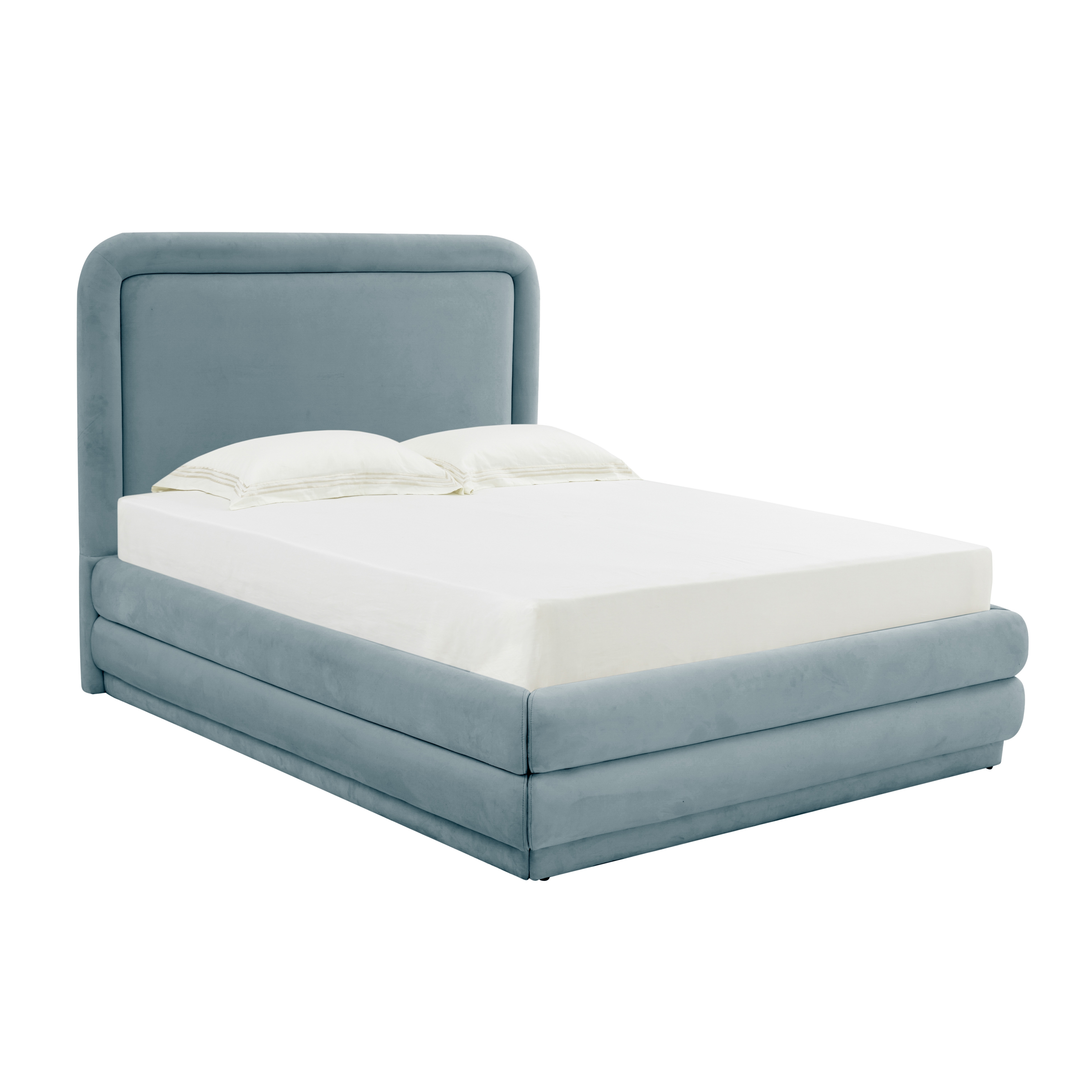 Briella Bluestone Velvet Bed in Full - Image 0