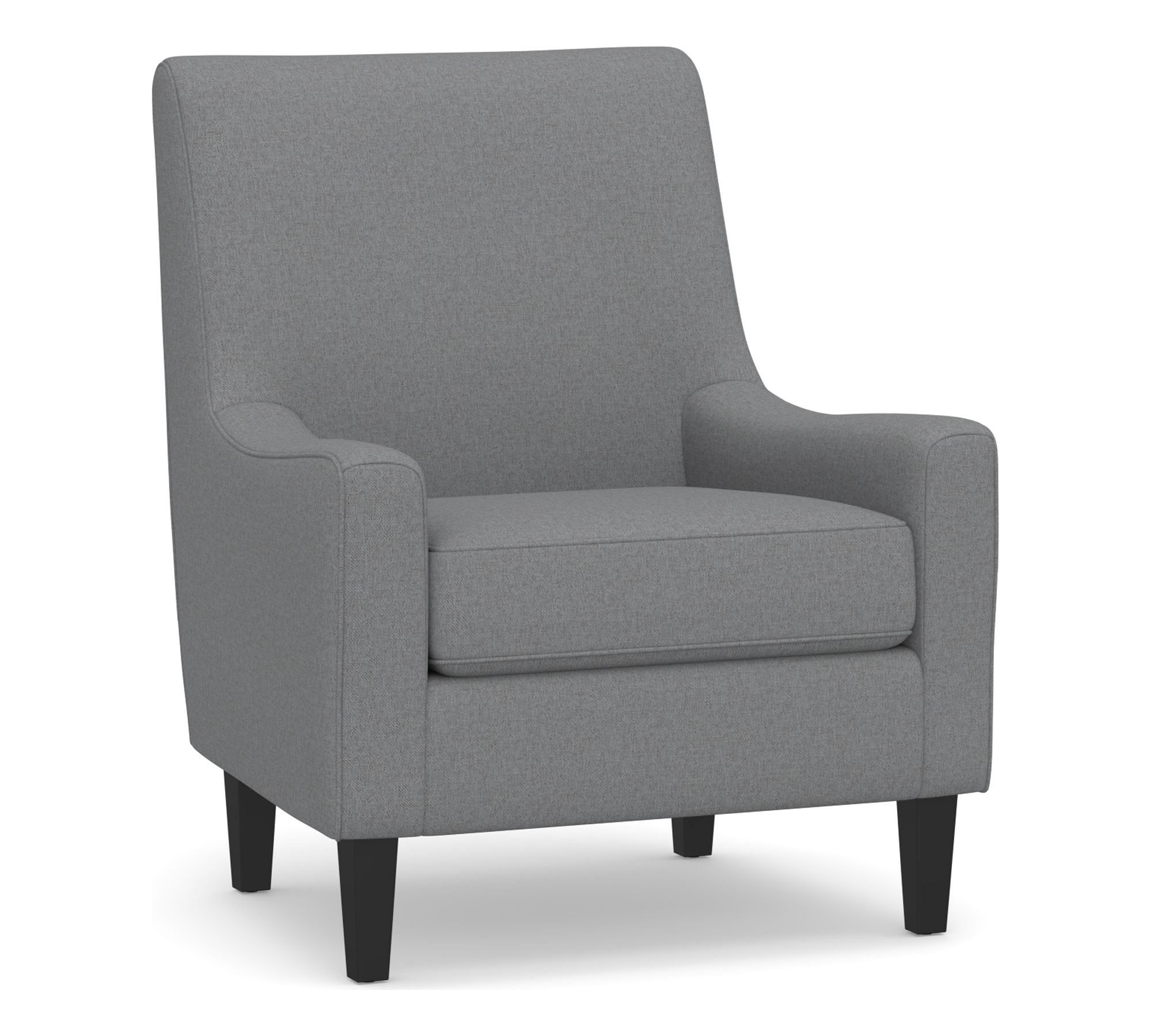 SoMa Isaac Upholstered Armchair, Polyester Wrapped Cushions, Textured Twill Light Gray - Image 4