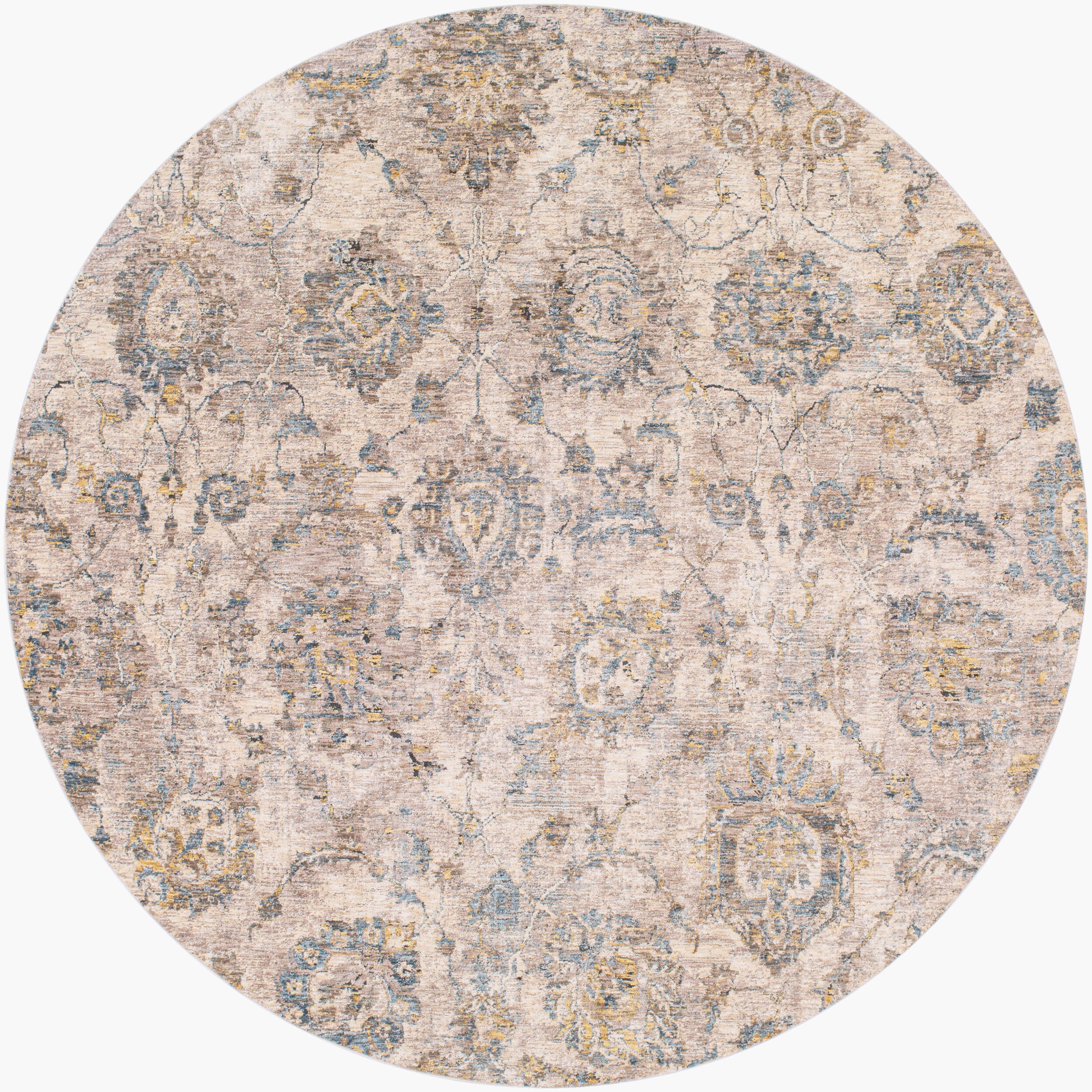 Mirabel Beige Indoor 7'10" x 7'10" Machine Woven Rug - Image 0