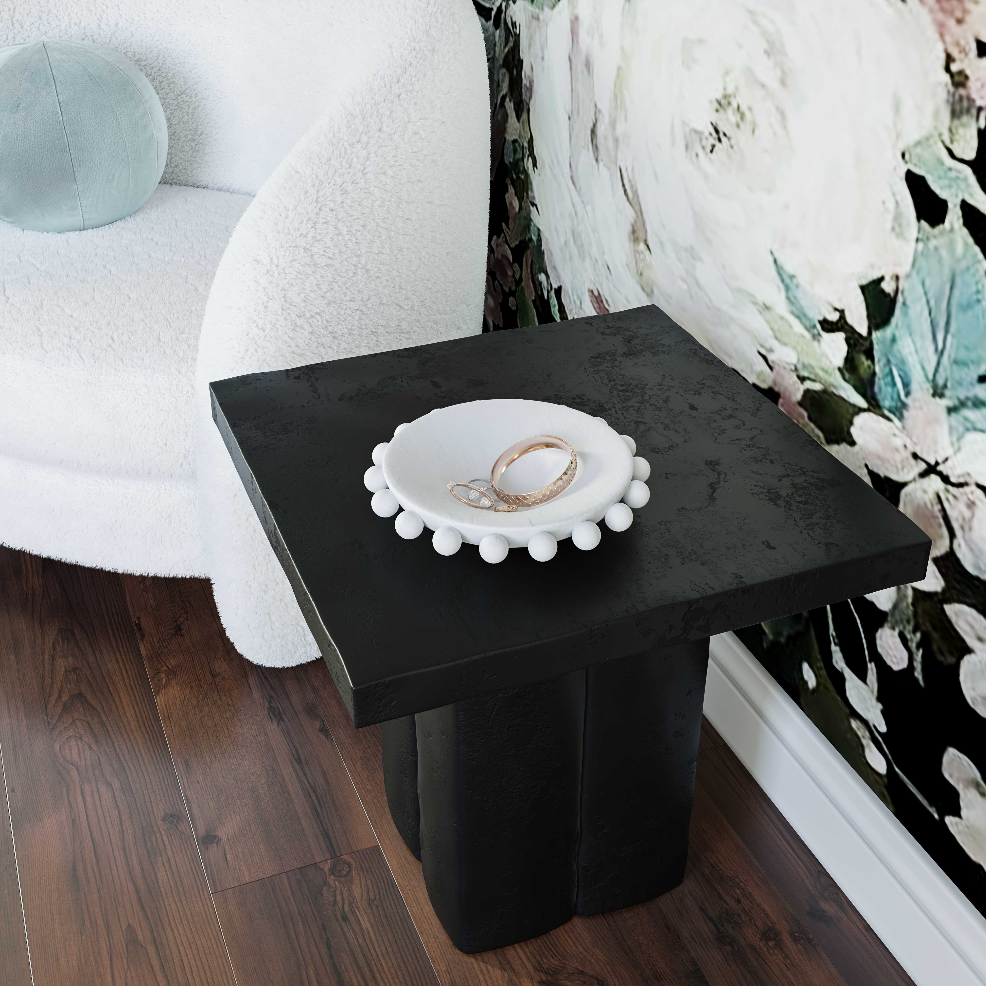 Kayla Black Concrete Side Table - Image 2