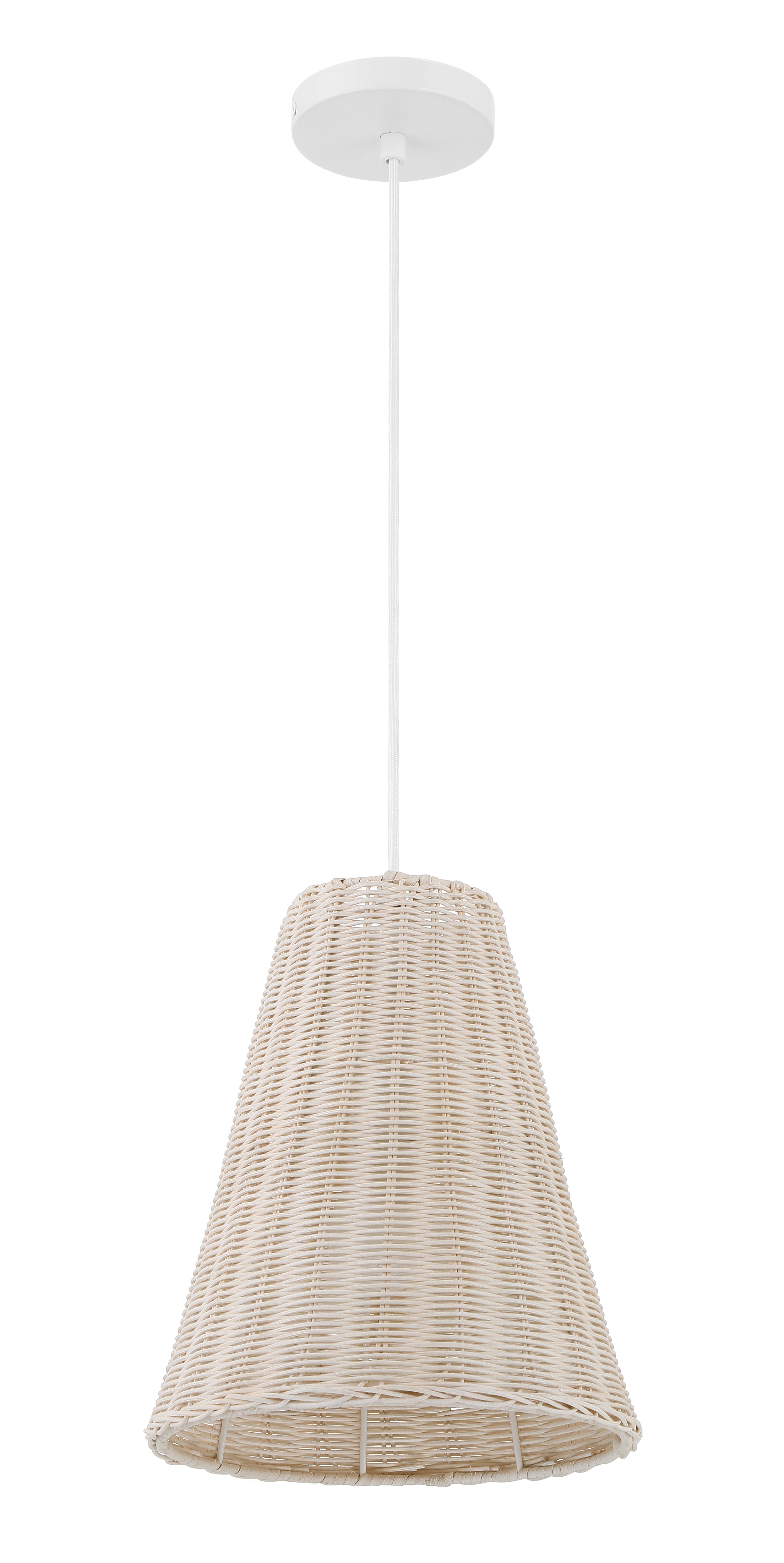 Sonoma Pendant | 10.25" | White Wicker - Image 0