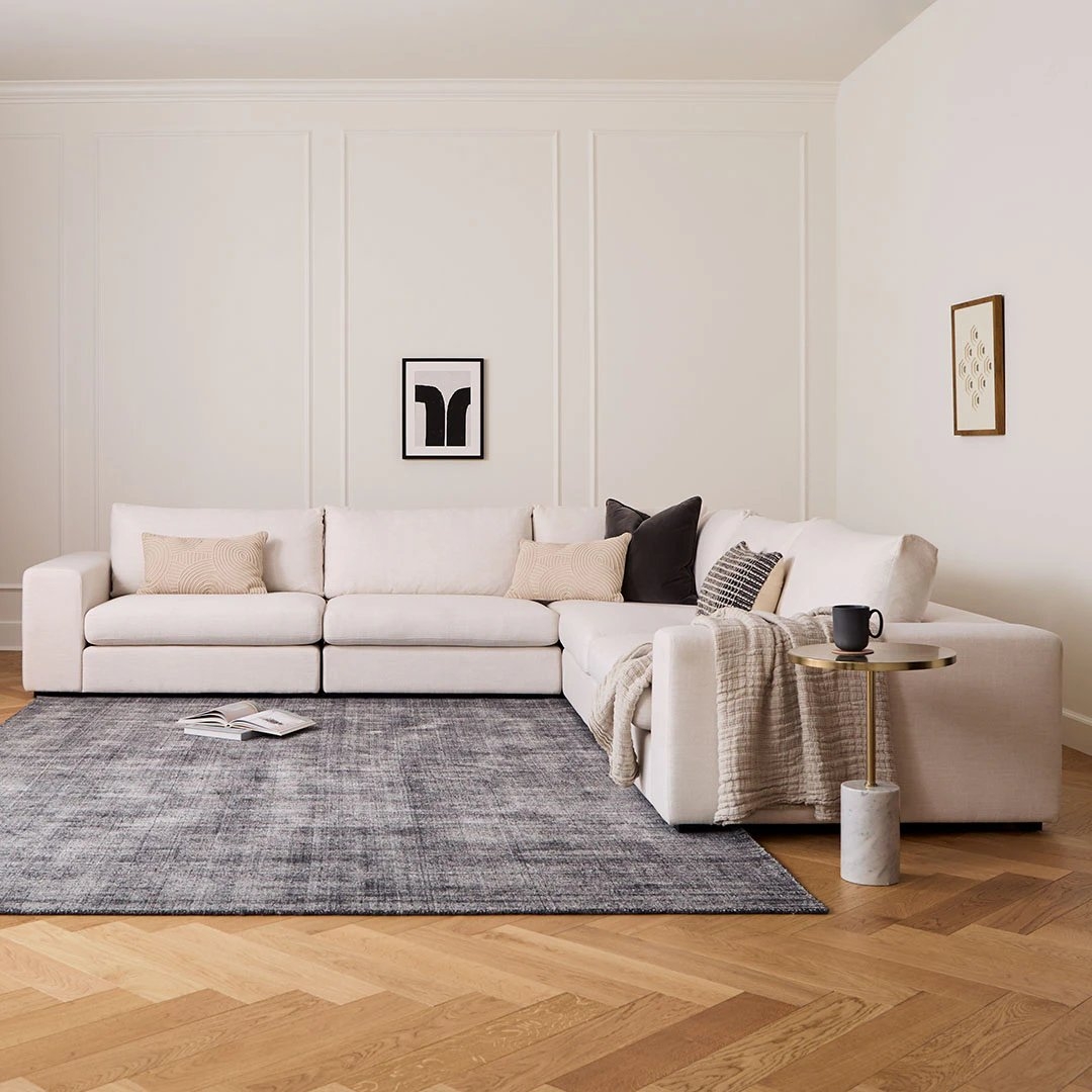 Beta 133.5" Modular Corner Sectional - Quartz White - Image 2