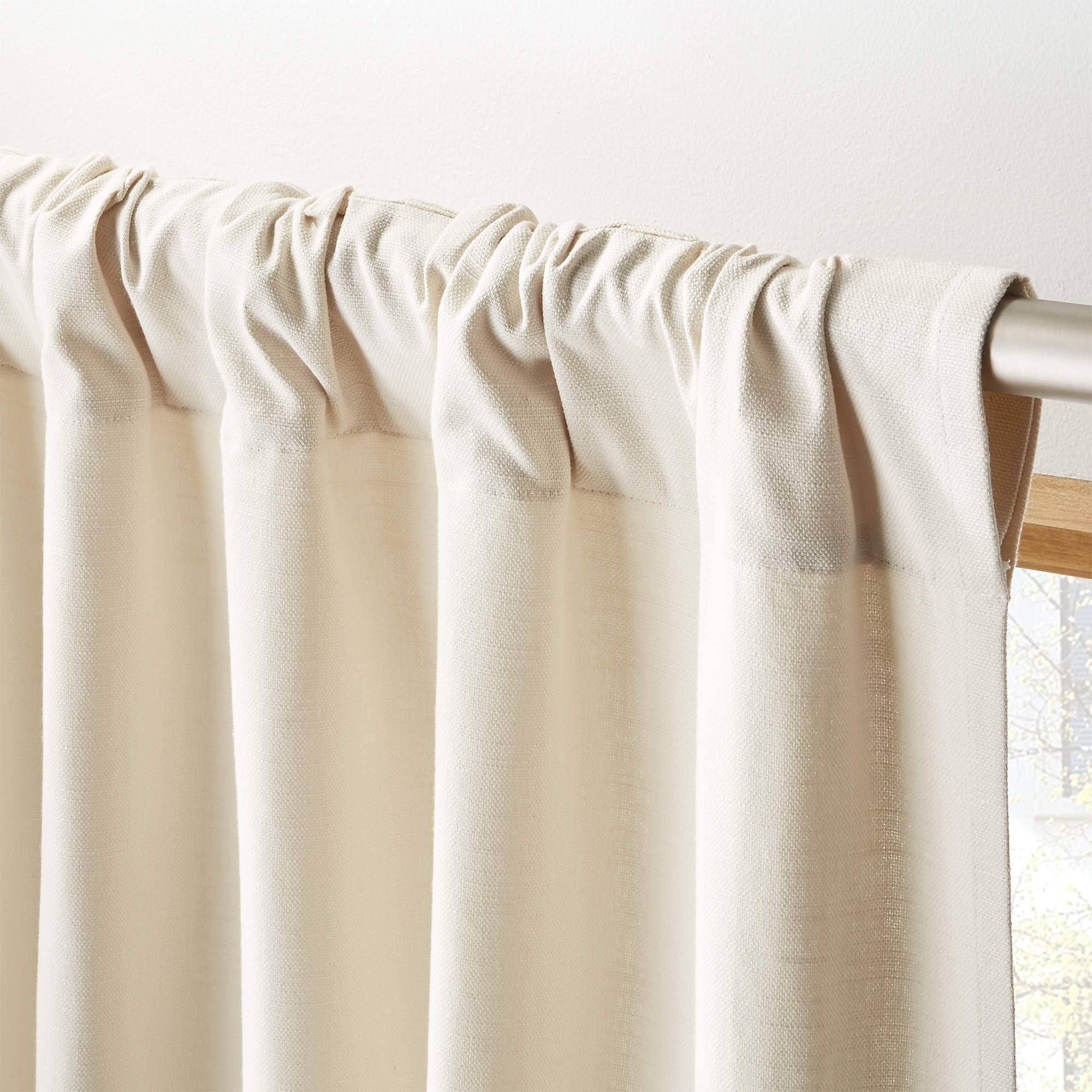 Basketweave Natural Tan Cotton Window Curtain Panel 48"x96" - Image 3