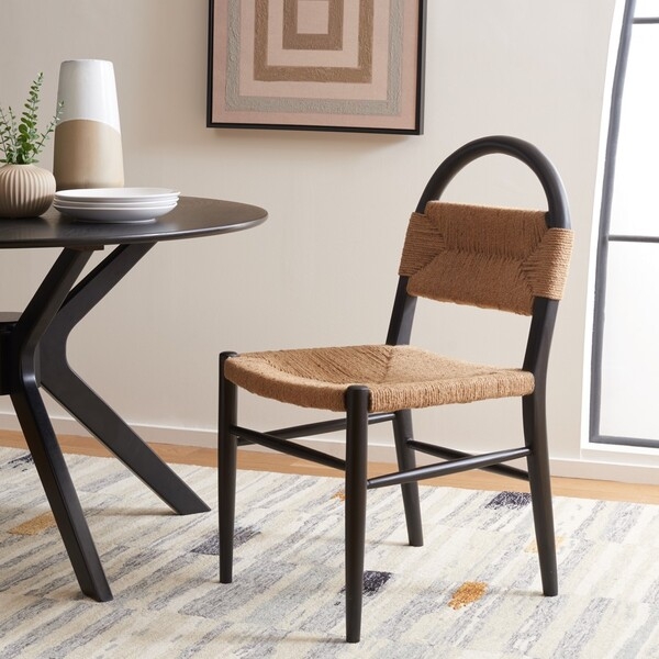 Ottilie Dining Chair - Black / Natural - Safavieh - Image 0