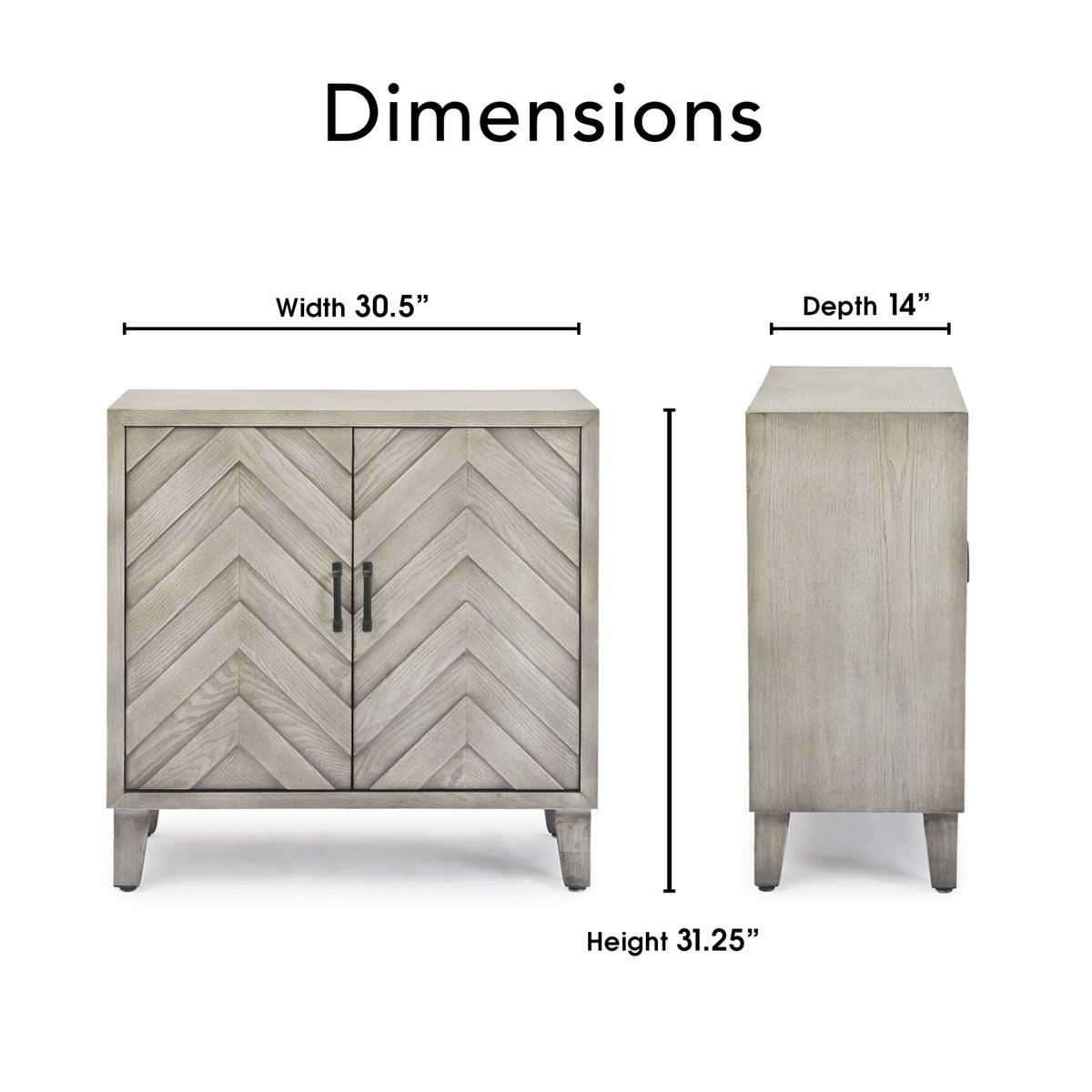 Finch Friedman Errol Bar Cabinet with Wine Storage, Gray - Image 3