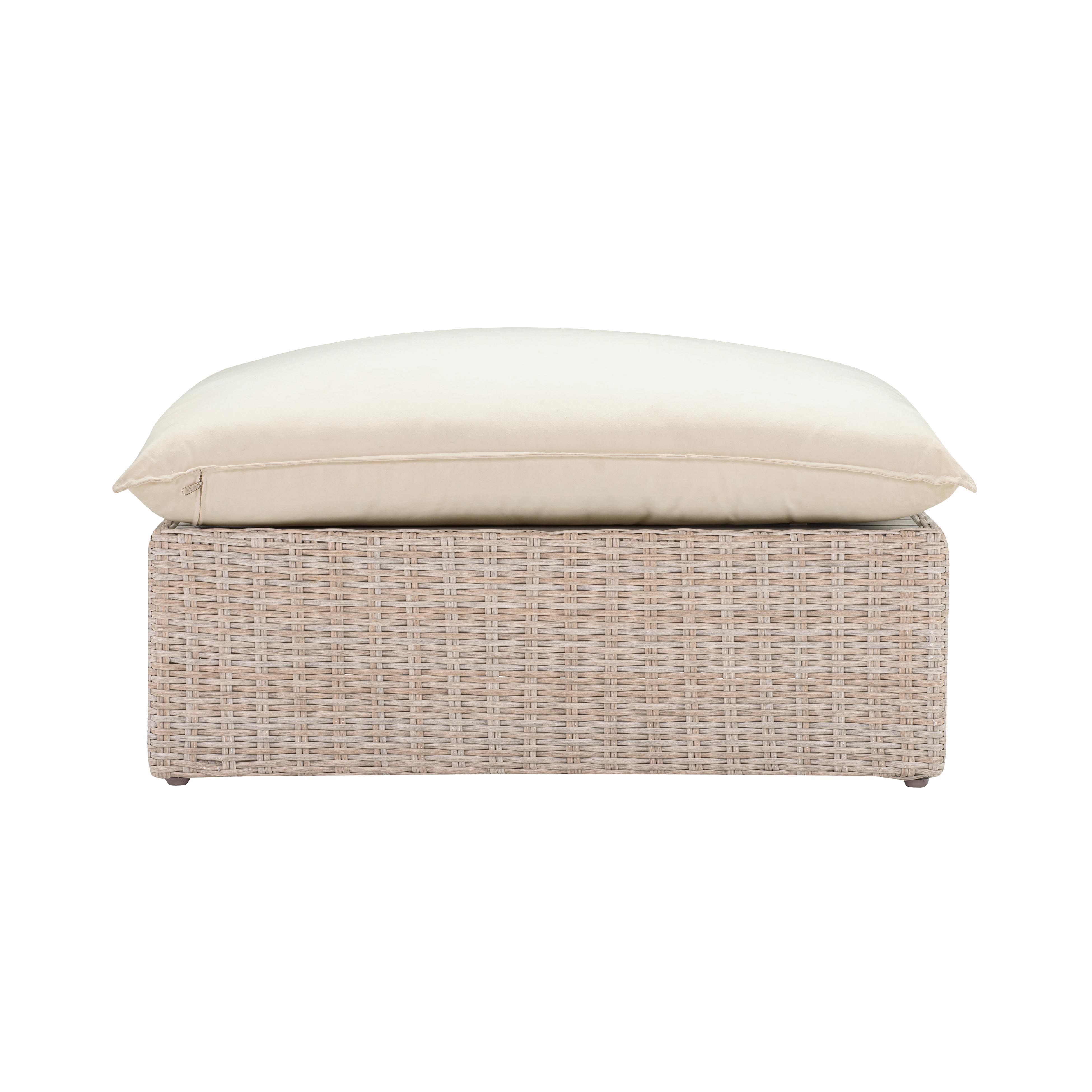 Cali Natural Wicker Outdoor Ottoman - Image 3