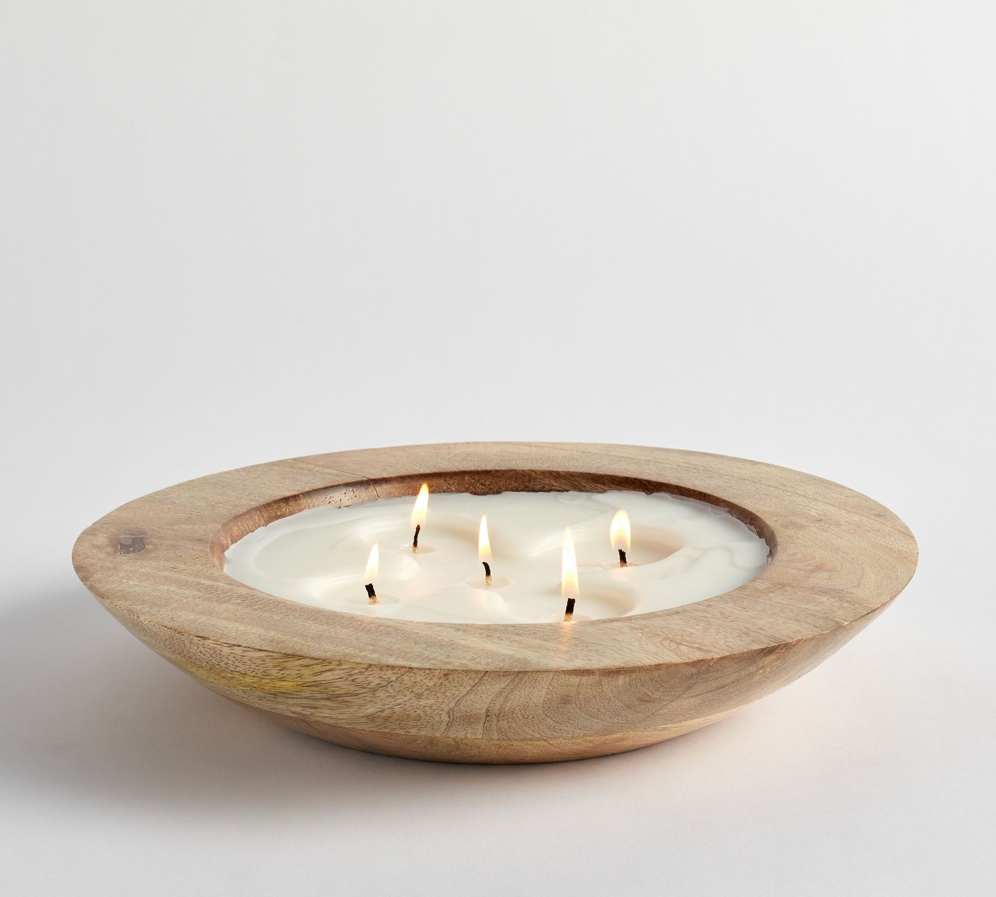 Wooden Bowl Scented Candle - Fig & Sandalwood, Brown - Image 0