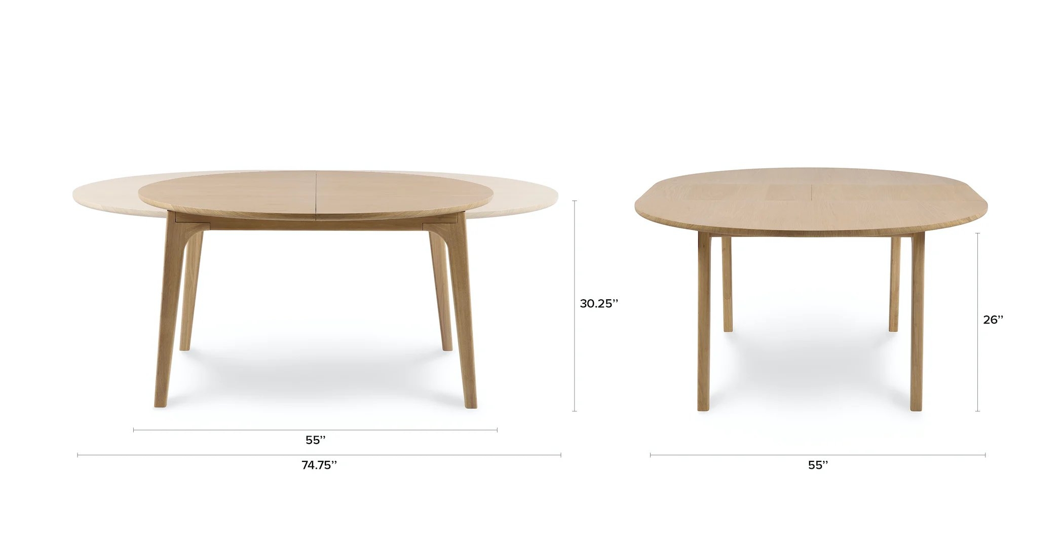 Plumas 55" - 74.75" Extendable Dining Table - White Oak - Image 5