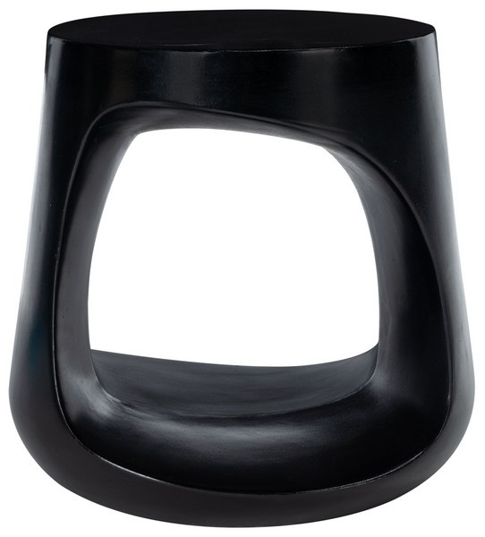 Vikki Concrete Accent Stool - Black - Safavieh - Image 0