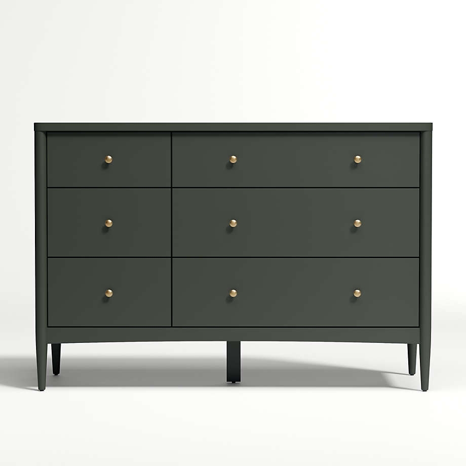 Hampshire Olive Green 6-Drawer Kids Dresser - Image 0