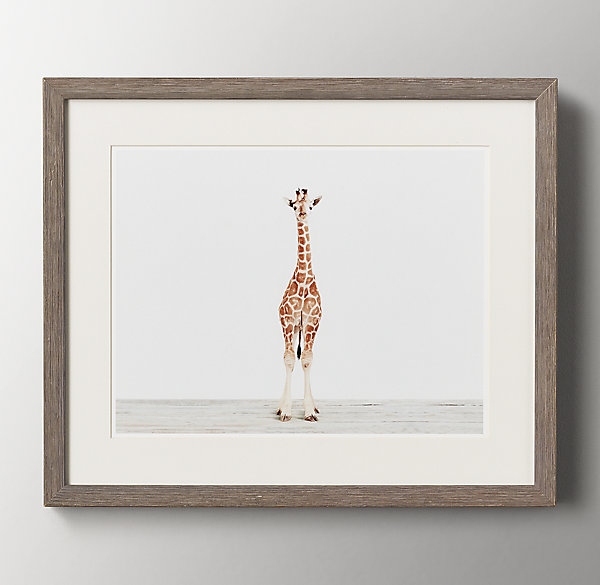 Baby Animal Portrait - Giraffe - 16" x 13" - Framed - Image 0