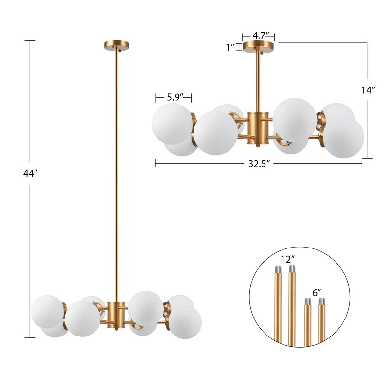 Bustillos 8 - Light Sputnik Modern Linear Chandelier - Image 4