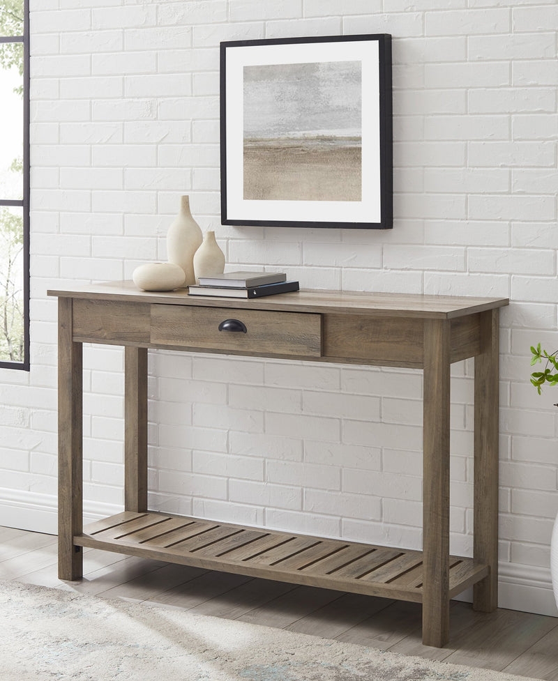 48" 1 Drawer Country Entry Table - Grey Wash - Image 0