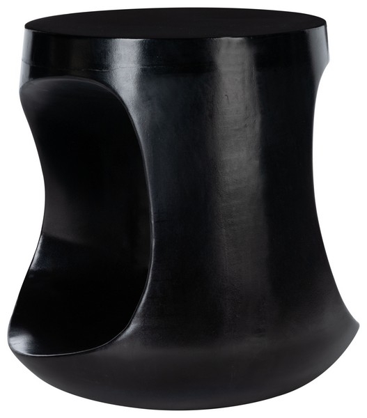Vikki Concrete Accent Stool - Black - Safavieh - Image 4