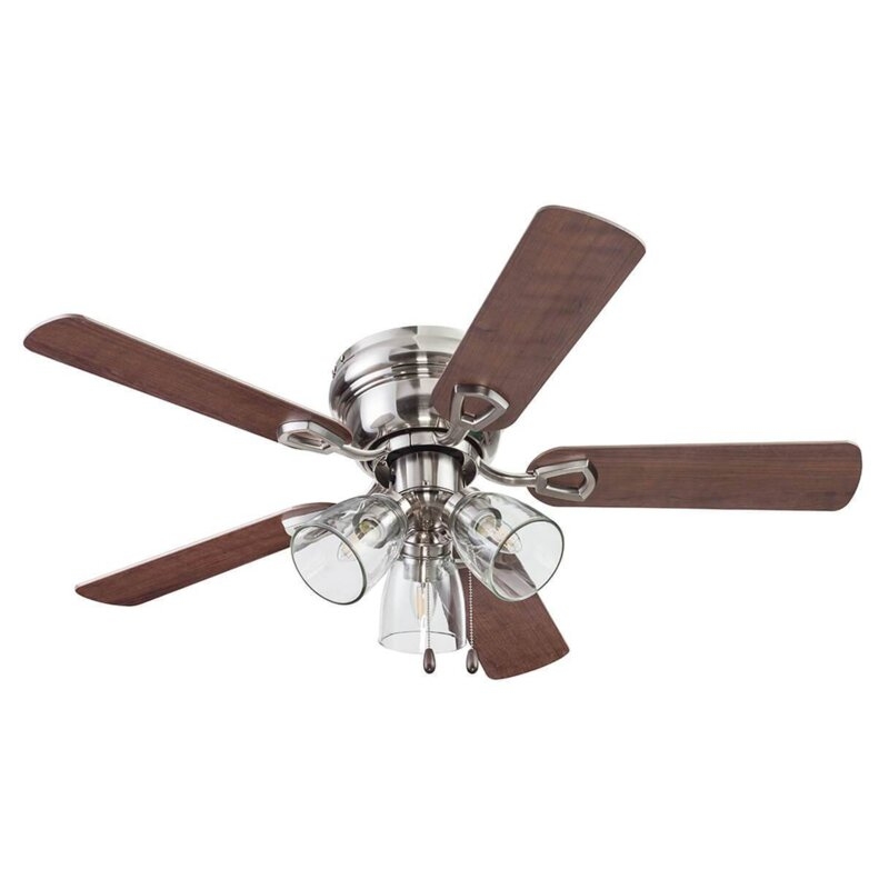 42'' Harvill 5 - Blade Flush Mount Ceiling Fan with Pull Chain and Light Kit Included - Image 0
