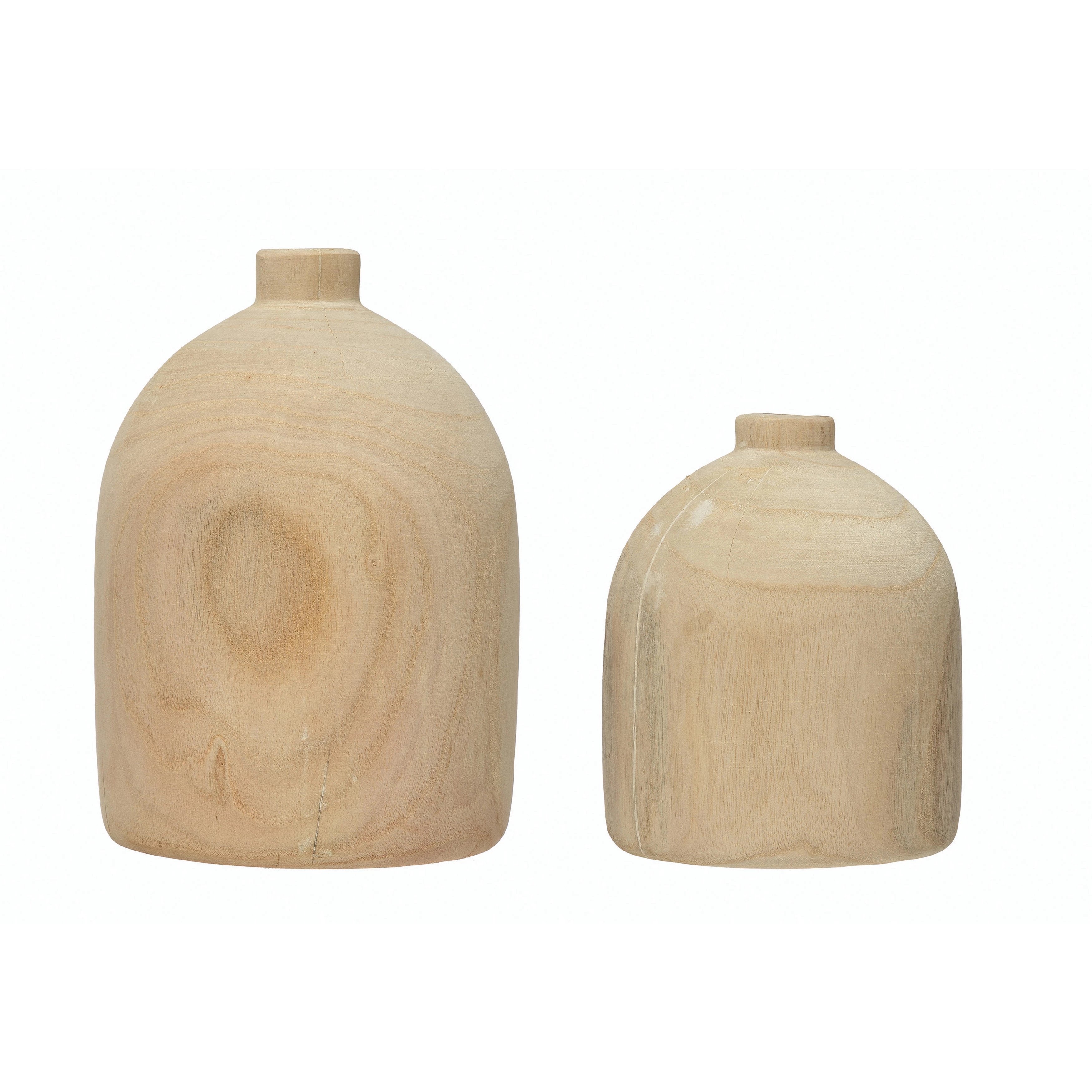 Decorative Paulownia Wood Vase - Image 2